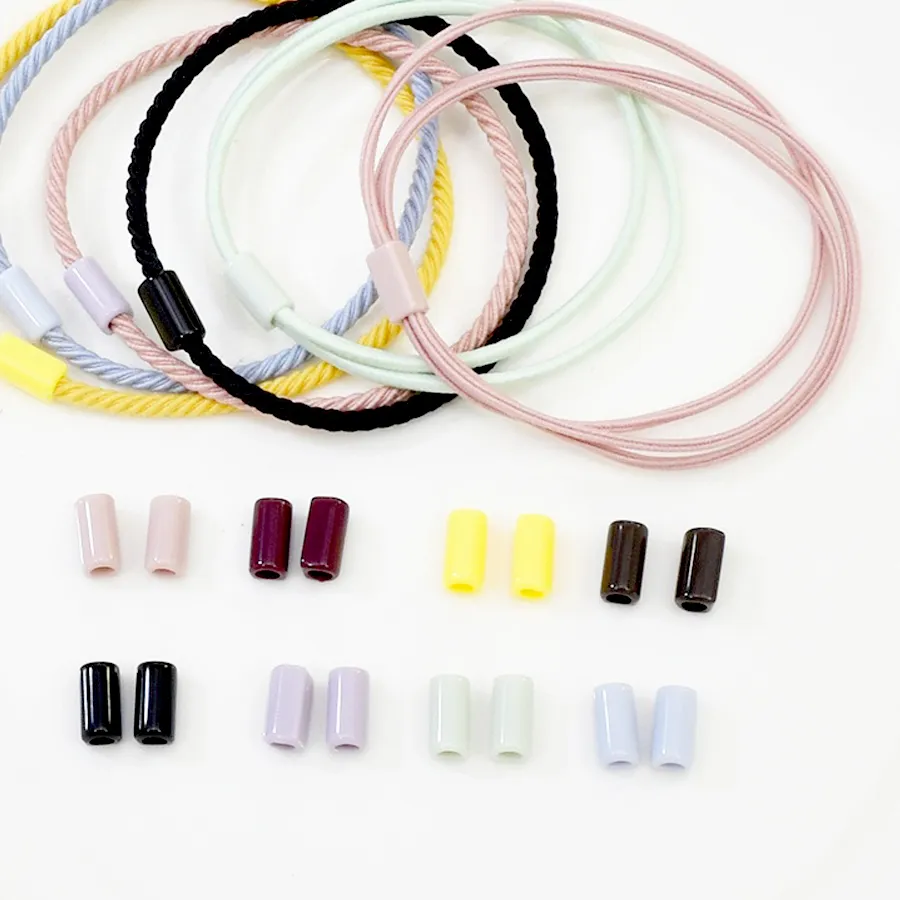 Authentic 200pcs 2.5mm Headwear Elastic Rubber Band Connector DIY Jewelry Hair Ring Plastic Tube Sleeve Handmade Accessories Material
