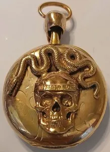 Authentic Silver Memento Mori Pocket Watch Gold Plated