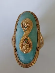 Authentic Silver Memento Mori Woman's Ring Gold Plated