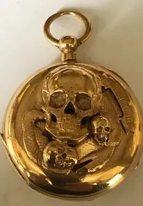 Authentic Silver Memento Mori Pocket Watch Gold Plated