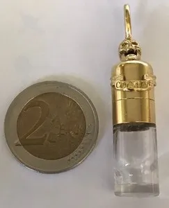 Authentic WOW Rare Silver Memento Mori Medical Poison Bottle Pedant Gold Plated