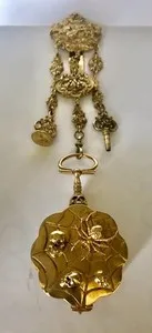 Authentic Bronze Memento Mori Pocket Watch Gold Plated By Breguet a Paris With Spider