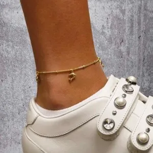 Authentic 18K Gold Plated Dolphin Pendant Charm Anklet Chain For Women & Girls - 10" Inch