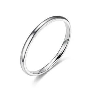 Authentic 2mm Gold Plated Stackable Ring Wedding Band Women Girls 3-12