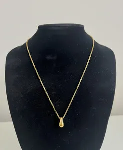 Authentic Women's Ladies Girls Gold Plated Teardrop Elegance Necklace