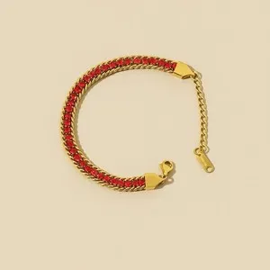 Authentic Gold Plated Bracelet with Red Stones for Women and Girls