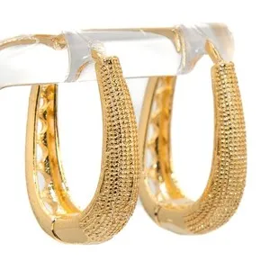 Authentic Med 18K Gold Plated Hoop Earrings for Women Girls Hypoallergenic Lightweight