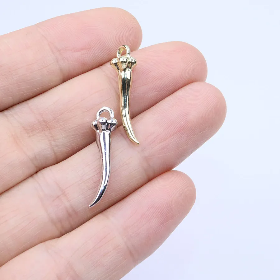 Authentic Eruifa 20pcs 20mm Popular Long Peper Zinc Jewelry DIY Charms Pendant Women Girl Necklace, Earring Bracelet 2 Colors