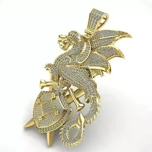 Authentic Dragon's Breath: 3Ct Moissanite & 14K Gold Dragon Amulet