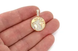 Authentic The Celestial Sphere: Moissanite World Globe Amulet in Radiant Gold