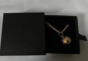 Authentic Haraves Globe pendant with chain Gold plated boxed UK