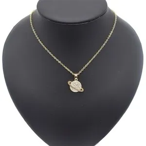 Authentic 14K Yellow Gold Plated Necklace + Pendant Globe