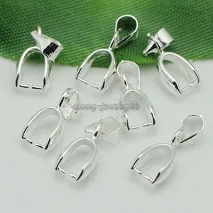 Authentic 50/100/200pcs Pendant Pinch Bails Silver/Dull Silver/Gold Plated 14mm/16mm/20mm