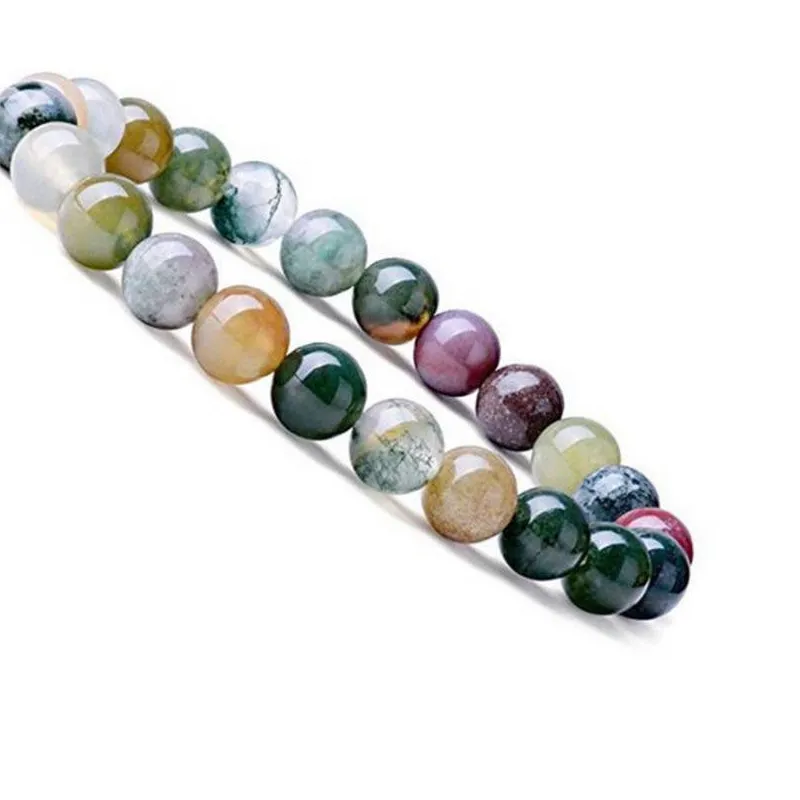 Authentic 6mm Natural Indian Colorful Agate Mala Bracelet 7.5 inches Bead Japa Mala Gemstone Zen Women Sacred Jewelry Chakra Natural stone