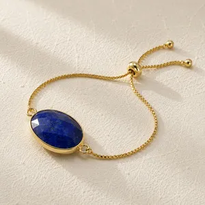 Authentic Celestial Lapis Lazuli Serenity Bracelet – 18K Gold‑Plated Boho Talisman