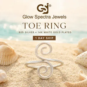 Authentic Pretty 925 Silver Ring Boho Handmade Jewelry Girl & Women 14k white Gold Plated