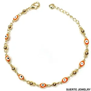 Authentic Protect Your Essence with the Majestic 14K Gold Plated Evil Eye Amulet Bracelet