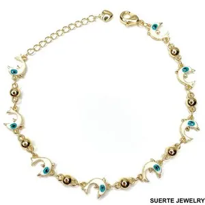 Authentic Shield of Protection: 14K Gold Plated Evil Eye Amulet Bracelet