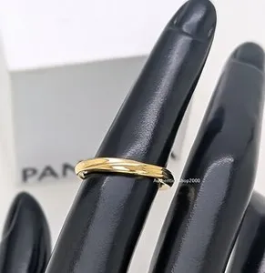 Authentic 100% Authentic PANDORA 14k Gold Plated Twisted Stacking Ring 163888C00