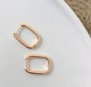Authentic Radiant Crescent Gold-Plated Huggie Hoops