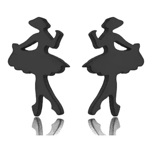 Authentic Gold Plated Dancing Girl Ballet Dancer Stud Earrings