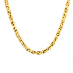 Authentic 6mm Woman 18K Gold Plated Heavy Link Bracelet Chain Necklace
