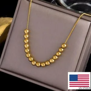 Authentic Mystic Snake Charmer: The Enchanted 18K Gold-Plated Bead Bean Snake Chain Necklace