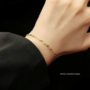 Authentic Ethereal 18K Gold Plated Sequin Chain Bracelet – Celestial Radiance Talisman for Women