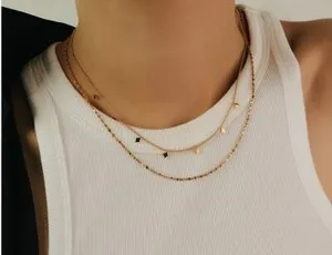Authentic Celestial Rhombus Sequin Chain - 18K Gold-Plated Dual Harmony Necklace