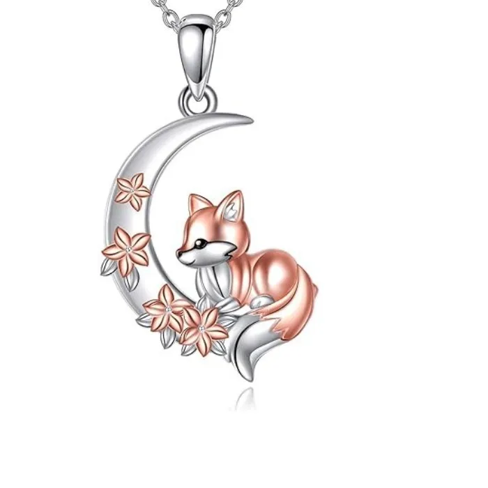 Authentic Lunar Fox Amulet - Rose Gold Enchanted Forest Talisman