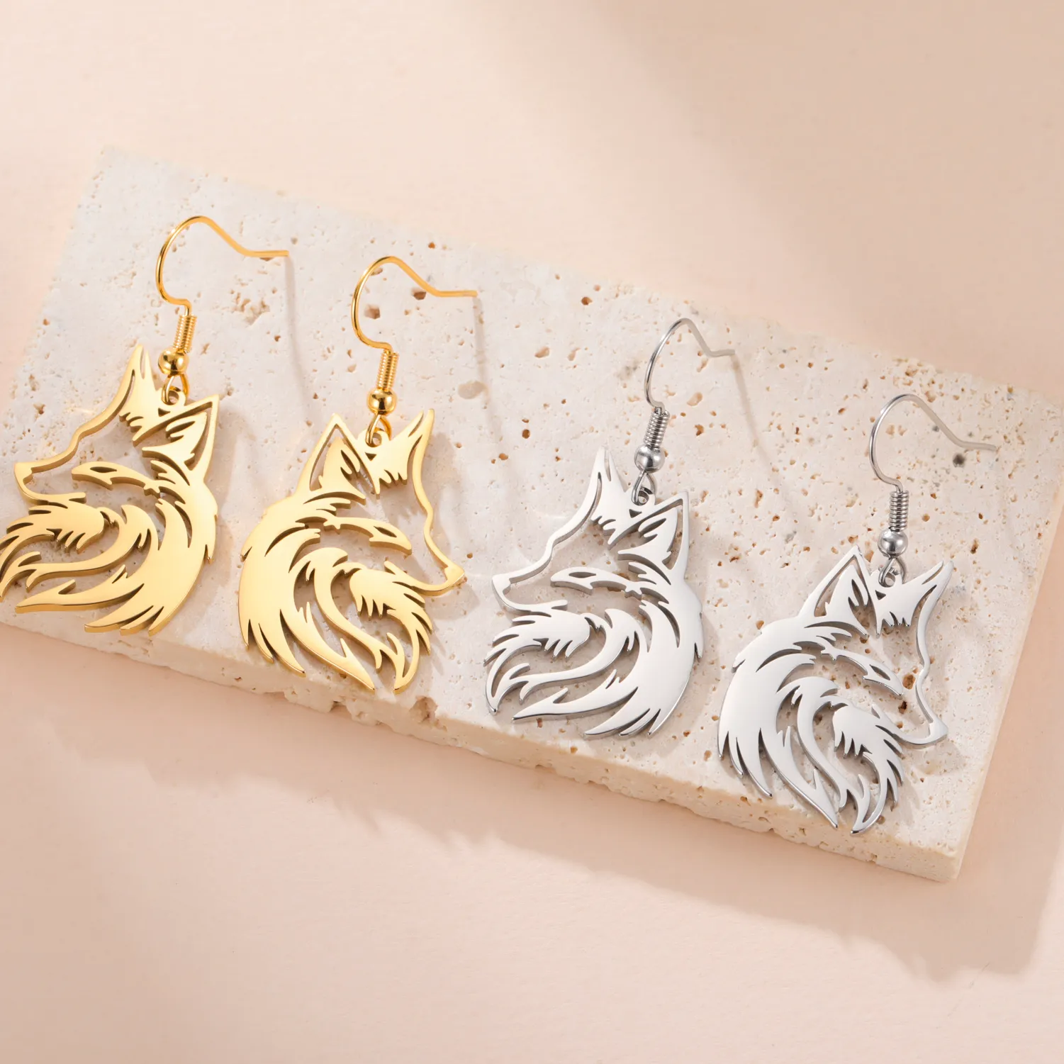 Authentic Animal Fox Pendant Earrings for Women Jewelry Wild Dangle Earrings Trend 2026 Birthday Valentine's