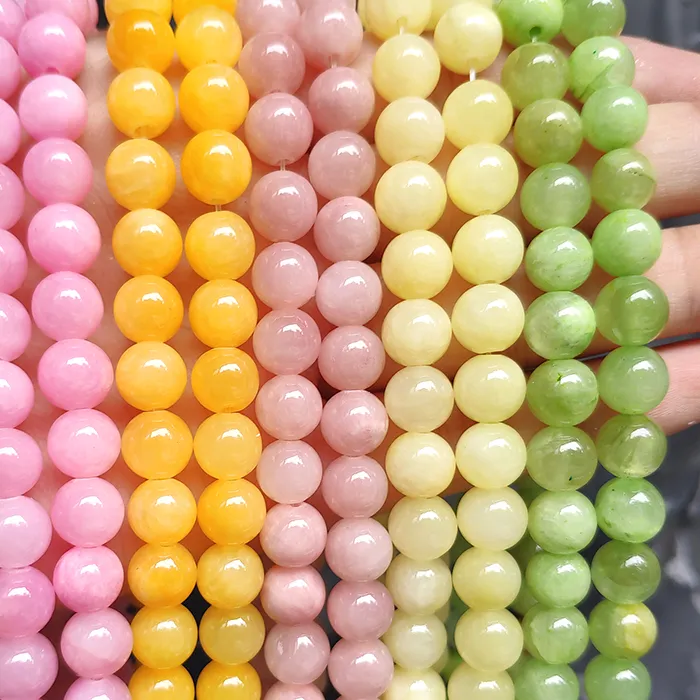 Authentic Jades Chalcedony Beads Natural Stone Bedas For Jewelry Making Loose Spacer Round Beads Diy Necklace Bracelet 15Inch