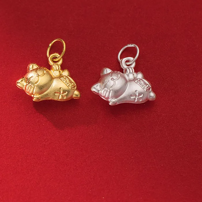 Authentic Maneki-Neko's Golden Whisper - Pure Silver Prosperity Charm