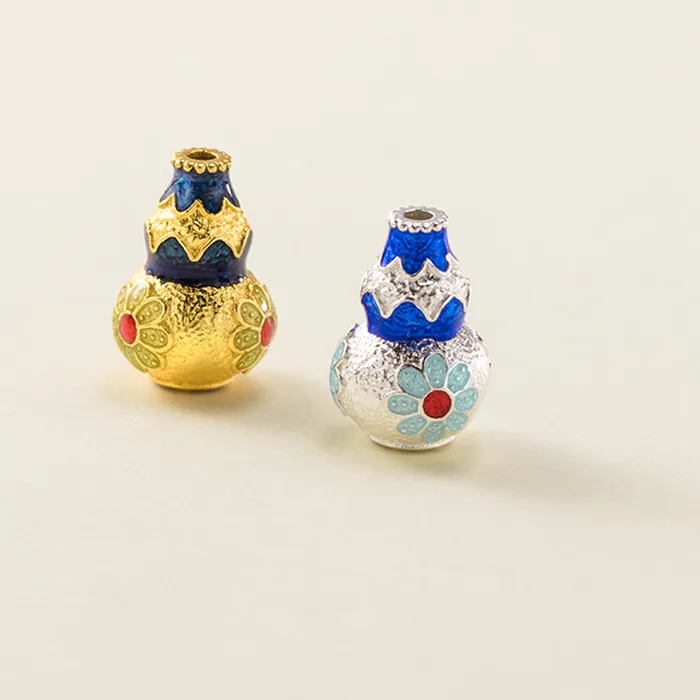 Authentic 1pc 925 Sterling Silver Exquisite Lucky Blessing Gourds Beads 8.5x8.5x12.5mm Infinite Silver Bead Spacers DIY Jewelry Bracelets