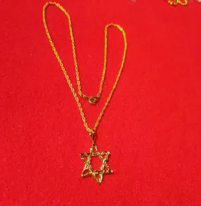 Authentic 14KT GOLD PLATED RELIGIOUS JEWISH STAR OF DAVID CHARM WITH 16-30" NECKLACE 2030