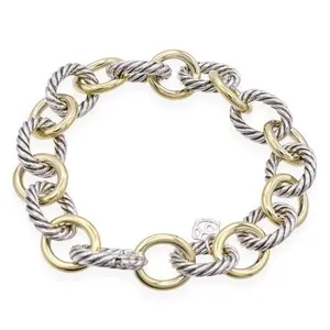 Authentic The Infinite Weave: 18K Gold-Plated Sterling Silver Oval Link Talisman