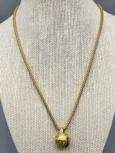 Authentic Rare David Navarro Vintage Gold Plated Toggle Clasp Pendant & Chain Necklace 19”