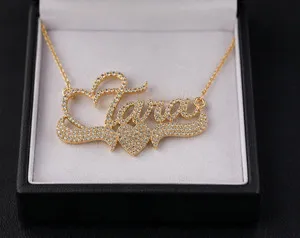 Authentic 4Ct Moissanite Tara Name Necklace–14K Yellow Gold Plated Personalized Pendant