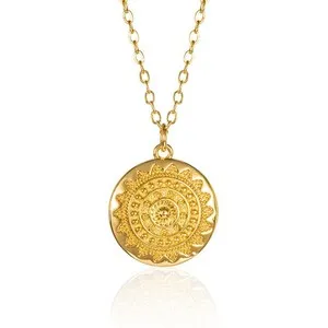 Authentic Dainty Gold Plated Mandala Pendant Necklace for Women