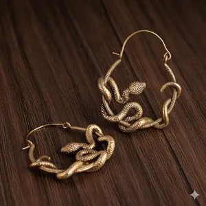 Authentic Serpentine Mandala Gold-Plated Cobra Talismans