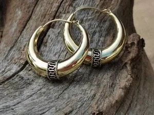 Authentic Bohemian Gold Plated Mandala Handmade Hoop Earrings Jewellery D1
