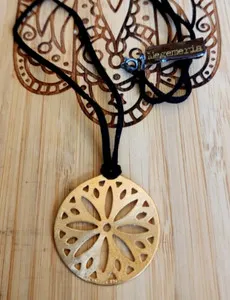 Authentic YVEL MEGEMERIA 24k Gold Plated 1.5" "Mandala" Pendant 24" Necklace $190.00
