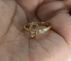 Authentic The Gilded Sigil: Personalized Golden Initial Ring