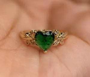 Authentic Gold Plated Heart Butterfly Ring Jewelry Oro Corazon Mariposa Anillo Mujer