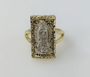 Authentic Gold Plated Virgin Mary Adjustable Ring Oro Laminado Virgen de Guadalupe Anillo