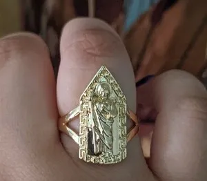 Authentic Gold Plated Saint Jude Ring Jewelry Oro San Judas Juditas Tadeo Anillo