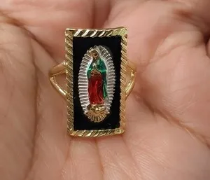 Authentic Gold Plated Virgin Mary Adjustable Ring Oro Laminado Virgen de Guadalupe Anillo