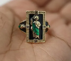 Authentic San Judas Oro Laminado Anillo Ajustable Saint Jude Gold Plated Adjustable Ring