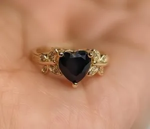 Authentic Gold Plated Heart Butterfly Ring Jewelry Oro Corazon Mariposa Anillo Mujer