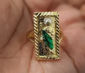 Authentic San Judas Oro Laminado Anillo Ajustable Saint Jude Gold Plated Adjustable Ring